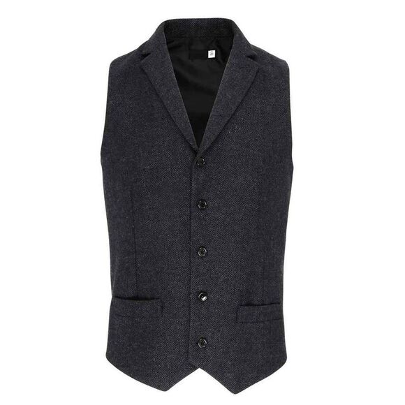Premier Mens Herringbone Vest / Charcoal